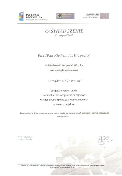 Szkolenie Zarzadzanie Kosztami Krzysztof Kiedrowicz